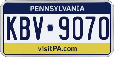 PA license plate KBV9070