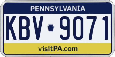 PA license plate KBV9071