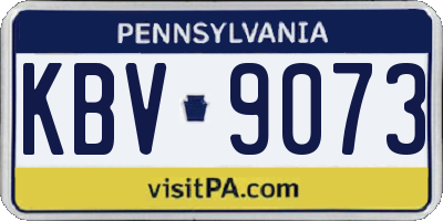 PA license plate KBV9073