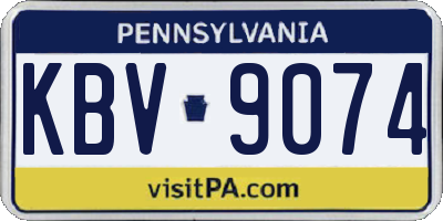 PA license plate KBV9074