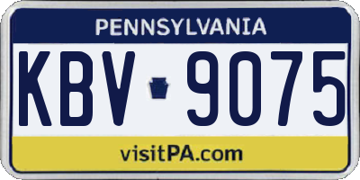 PA license plate KBV9075