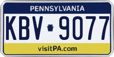 PA license plate KBV9077
