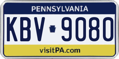 PA license plate KBV9080