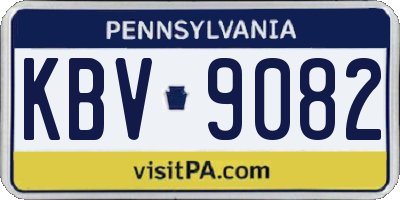 PA license plate KBV9082