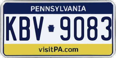 PA license plate KBV9083