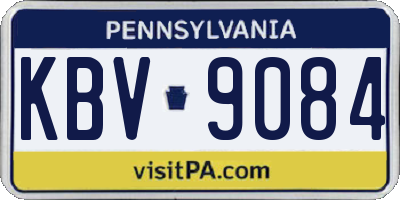 PA license plate KBV9084