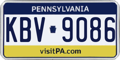 PA license plate KBV9086
