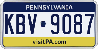 PA license plate KBV9087