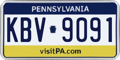 PA license plate KBV9091