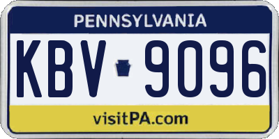 PA license plate KBV9096