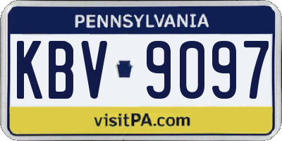 PA license plate KBV9097