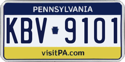 PA license plate KBV9101