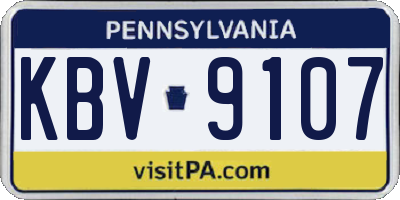 PA license plate KBV9107