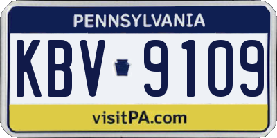PA license plate KBV9109