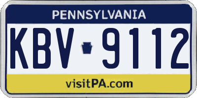 PA license plate KBV9112