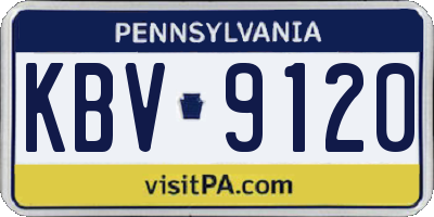 PA license plate KBV9120