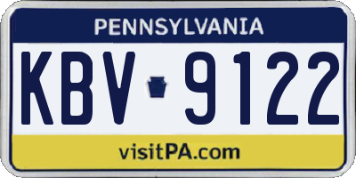 PA license plate KBV9122