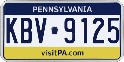 PA license plate KBV9125
