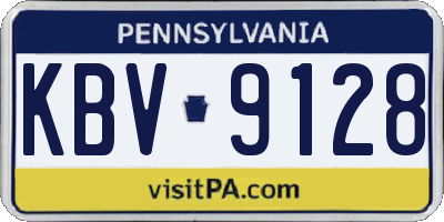 PA license plate KBV9128