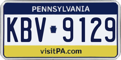 PA license plate KBV9129