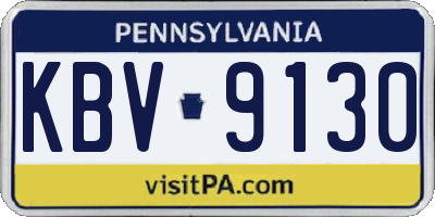 PA license plate KBV9130
