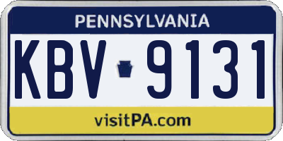 PA license plate KBV9131