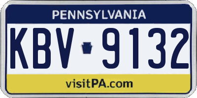 PA license plate KBV9132