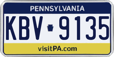 PA license plate KBV9135
