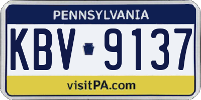 PA license plate KBV9137