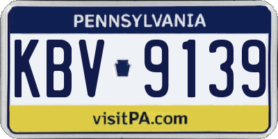 PA license plate KBV9139
