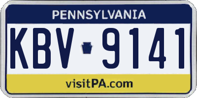 PA license plate KBV9141
