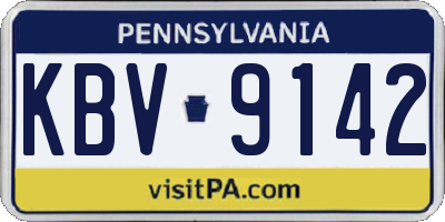 PA license plate KBV9142