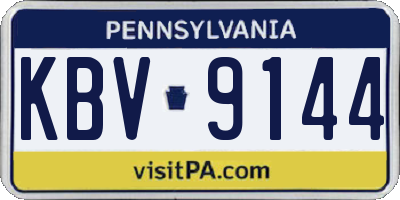 PA license plate KBV9144