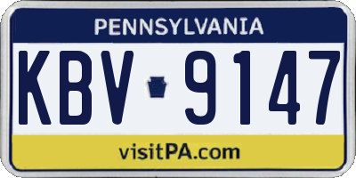 PA license plate KBV9147