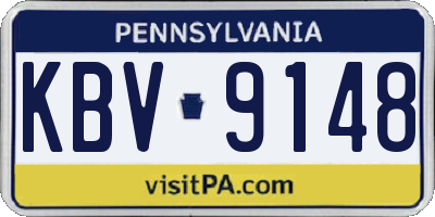 PA license plate KBV9148