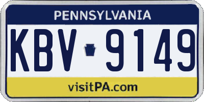 PA license plate KBV9149