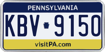 PA license plate KBV9150