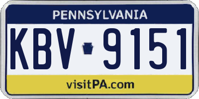 PA license plate KBV9151
