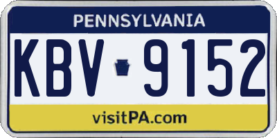 PA license plate KBV9152
