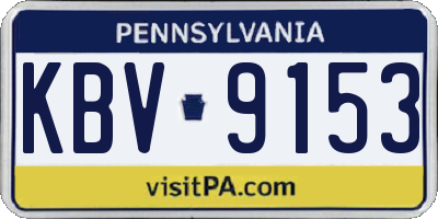 PA license plate KBV9153