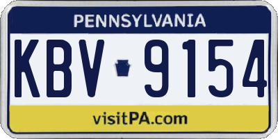 PA license plate KBV9154