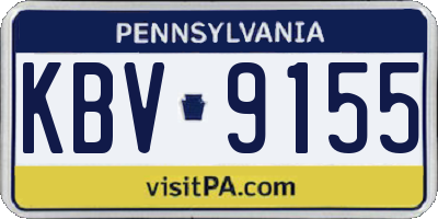 PA license plate KBV9155