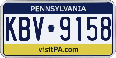 PA license plate KBV9158