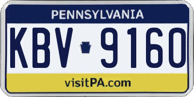 PA license plate KBV9160