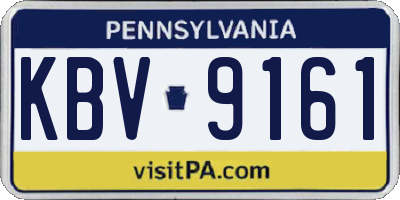 PA license plate KBV9161