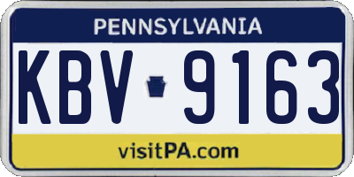 PA license plate KBV9163