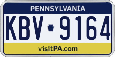 PA license plate KBV9164