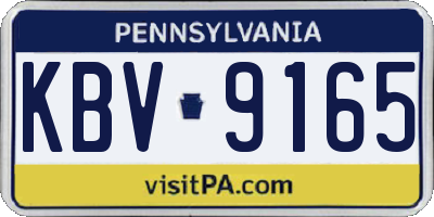 PA license plate KBV9165