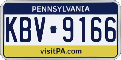 PA license plate KBV9166