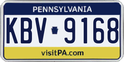 PA license plate KBV9168